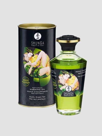 SHUNGA Huile chauffante aphrodisiaque (Parfum : Th&eacute; vert bio)