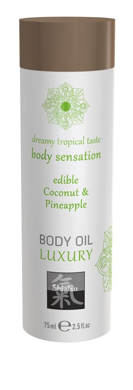 SHIATSU Huile corporelle de luxe comestible - Noix de coco et ananas