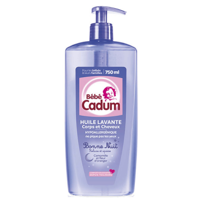 CADUM Huile Lavante Corps Et Cheveux B&eacute;b&eacute;  Bonne Nuit 750ml