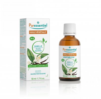 PURESSENTIEL Huile V&eacute;g&eacute;tale Vanille Bio 50ml Visage, Corps et Cheveux 