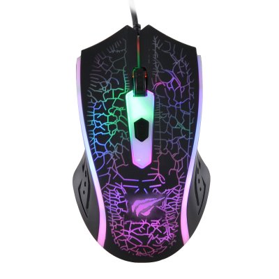 GAMENOTE HV-MS736 Souris gamer 4 boutons, 1200 DPI, optique, filaire USB, r&eacute;tro&eacute;clairage LED
