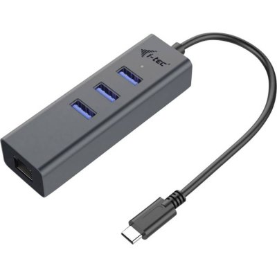 I TEC i-tec - USB-C M&eacute;tal 3-Port USB HUB avec Gigabit Ethernet 