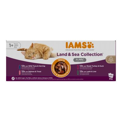 IAMS  Delights Adult Terre & Mer 48 x 85 g - en gel&eacute;e