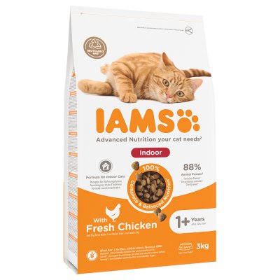 IAMS  for Vitality Cat Food for Indoor Cats with Fresh Chicken, 3 kg