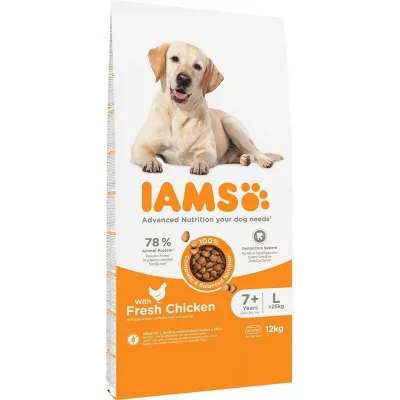 IAMS  for Vitality Senior & Mature Large poulet - lot % : 2 x 12 kg