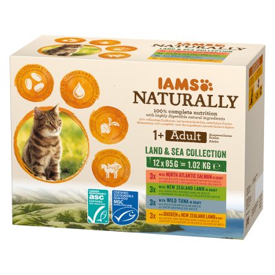IAMS  Naturally Adult 12x85&nbsp;g Land & Sea Collection