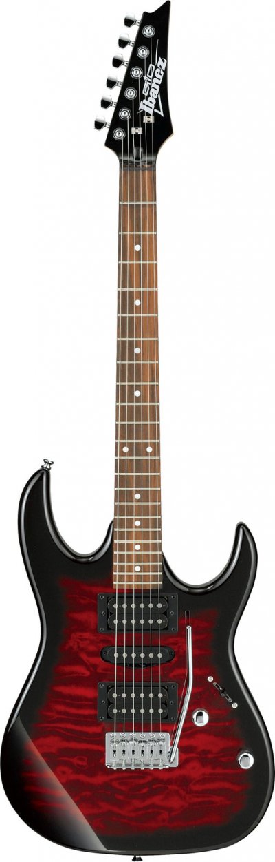 IBANEZ  Grx70qa-Trb - Transparent Red Burst - Guitare &Eacute;lectrique