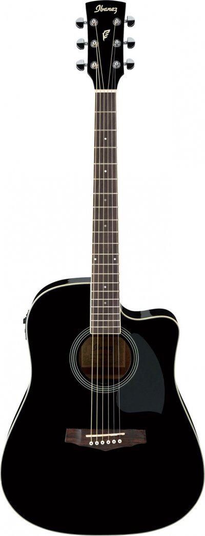 IBANEZ  Pf15ece-Bk Noire Brillante - Guitare &Eacute;lectro-Acoustique