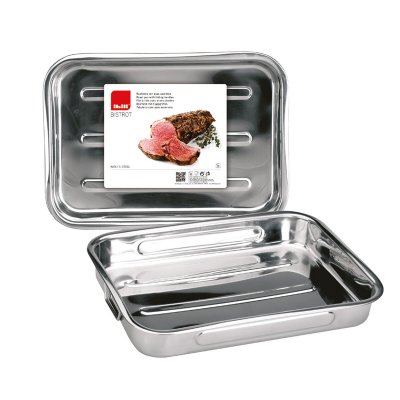 IBILI  651840 plat &agrave; r&ocirc;tir en inox avec anses pliantes 40 cm bistrot