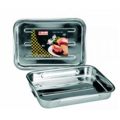 IBILI  651845 Plat &agrave; r&ocirc;tir en Inox avec anses pliantes 48x34x7 cm Bistrot