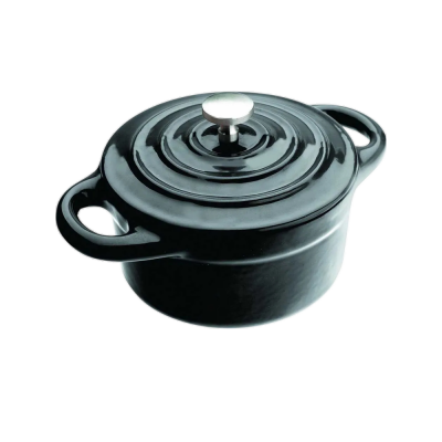 IBILI  725910N Mini Cocotte Rond Noir 10x4,5 cm