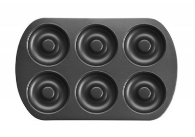 IBILI  827300 Moule Antiadh&eacute;sif Doughnut 6 Cavit&eacute;s Acier 8 cm