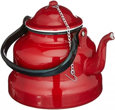 IBILI  910410 bouilloire en acier &eacute;maill&eacute; vitifi&eacute;e rouge 1 l 