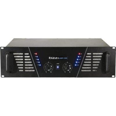IBIZA  AMP1000 Amplificateur de sonorisation 2 x 800W - Noir