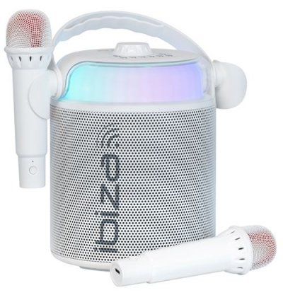 IBIZA  - Enceinte Bluetooth nomade Sp&eacute;cial Karaoke KARAHOME-WH 120W - 2 Micros sans fil