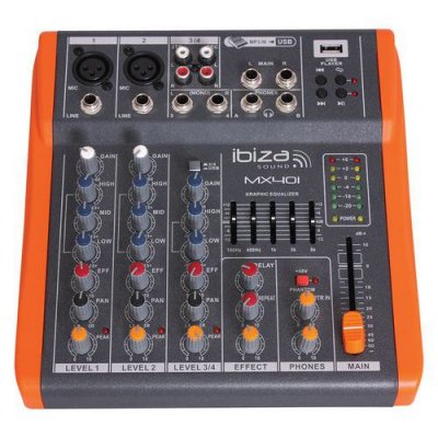 LOTRONIC IbizaSound MX401 - mixeur analogique - 4 canaux 