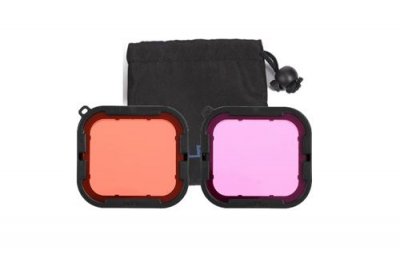 IBROZ  filtre rouge et violet pour bo&icirc;tier supersuit GoPro Hero 5,6,7