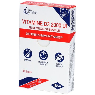 IBSA  Pharma Vitamine D3 Filmtec&reg;  2000Ui - Bo&icirc;te 30 films