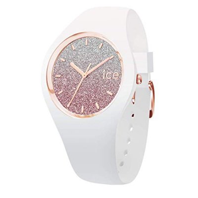 ICE WATCH ICE-WATCH - ICE Lo White Pink - Montre Blanche pour Femme avec Bracelet en Silicone - 013427 (Small)