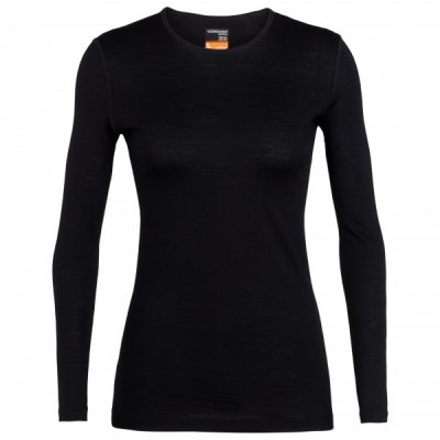 ICEBREAKER  200 Oasis Crewe Femmes T-shirt &agrave; manches longues noir