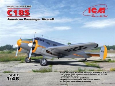  ICM 48185 C18S,American Passenger Aircraft Kit de mod&eacute;lisme Gris