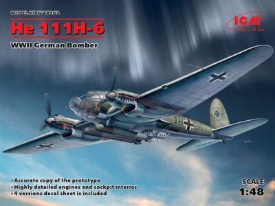  ICM 48262 He 111H-6 WWII Kit de Construction pour mod&eacute;lisme Gris