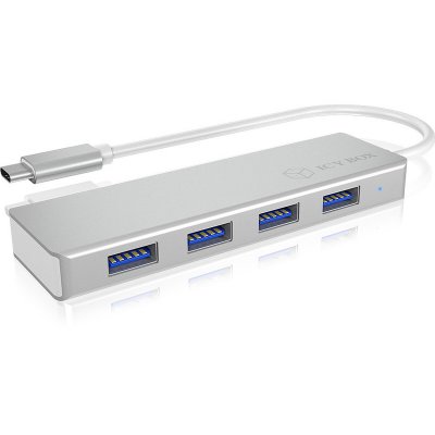 ICY BOX  60437 Hub USB-C avec 4X USB 3.0 Argent/Blanc 60437 Argent