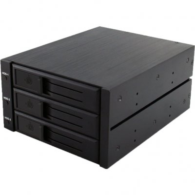 ICY BOX  IB-563SSK 2x 5,25"" Plateau de stockage de disques Noir, Cadre de montage