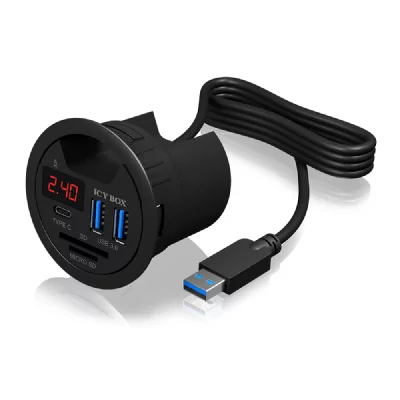 NON RENSEIGNE ICY BOX IB-HUB1404 Hub USB Noir 60 mm