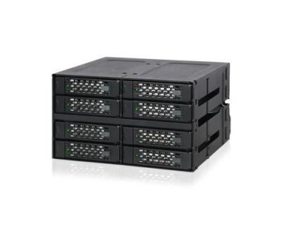 ICY DOCK  MB508SP-B Obturateur de baie de lecteur 2x 5,25"" Panneau de support Noir, Cadrage