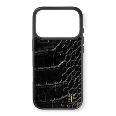 IDEAL OF SWEDEN  Coque MagSafe en cuir v&eacute;g&eacute;talien Apple iPhone 17 Pro - Black Croco