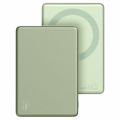 IDEAL OF SWEDEN  MagSafe Powerbank Slim 5.000 mAh - Batterie externe sans fil - Sage Green - Neuf