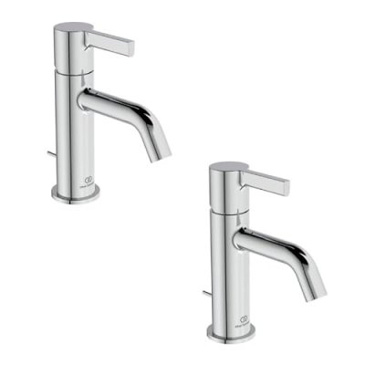 IDEAL STANDARD  - Lot de deux mitigeurs lavabo Joy avec tirette chrome
