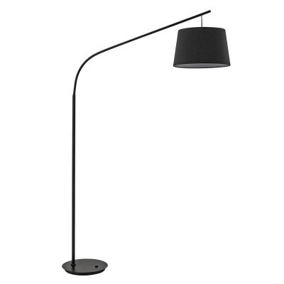 IDEAL LUX Ideallux Lampadaire arqu&eacute; Daddi, abat-jour en tissu, noir