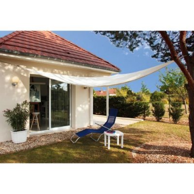 IDEPRICE  - Toile d'ombrage triangulaire 3 m&egrave;tres blanc cass&eacute;