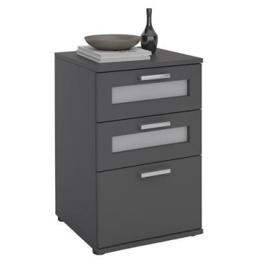 Idimex Table de chevet JESSY, en m&eacute;lamin&eacute; gris mat