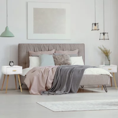 Idmarket Lot de 2 tables de chevet blanches scandinaves en bois