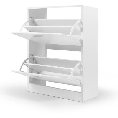 Idmarket - Meuble &agrave; chaussures 2 portes blanc - Blanc