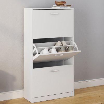 Idmarket - Meuble &agrave; chaussures 3 portes blanc - Blanc