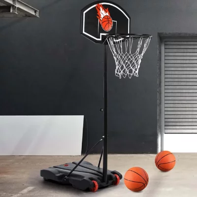 IDMARKET  - Panier de basket sur pied hauteur r&eacute;glable - Noir
