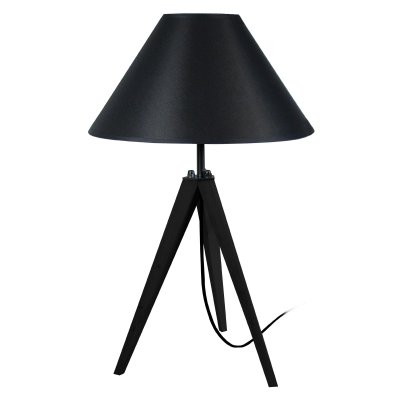 TOSEL IDUN - Lampe de chevet tr&eacute;pied bois noir