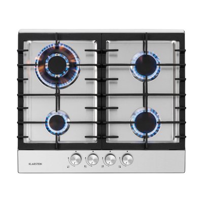 KLARSTEIN Ignito 4 table de cuisson &agrave; gaz 4 zones 4 br&ucirc;leurs sabaf - inox argent
