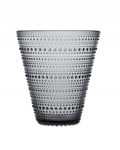 IITTALA  Kastehelmi Vase d&eacute;coratif en Verre Gris 15,4 cm