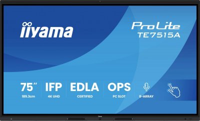 IIYAMA  &Eacute;cran Tactile Prolite Te7515a-b1ag 75&acute;&acute; 4k Ips Led