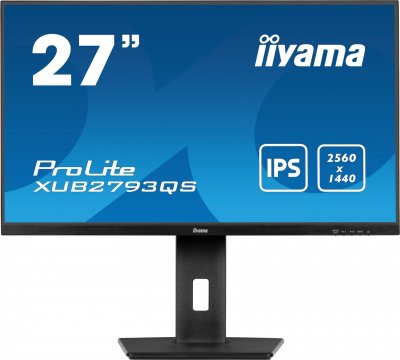 IIYAMA  Prolite Xu2793qs-b6 &Eacute;cran Plat De Pc 68,6 Cm (27"") 2560 X 1440 Pixels 2k Ultra Hd Led Noir