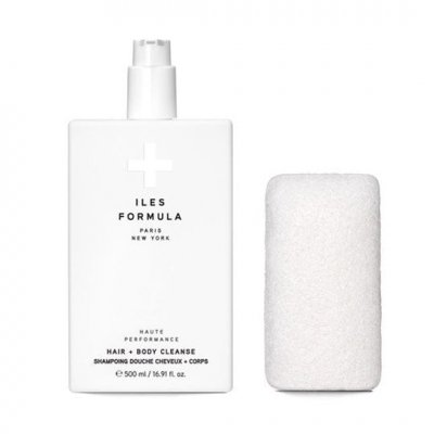 ILES FORMULA  Nettoyant pour cheveux et corps avec &eacute;ponge pour le corps