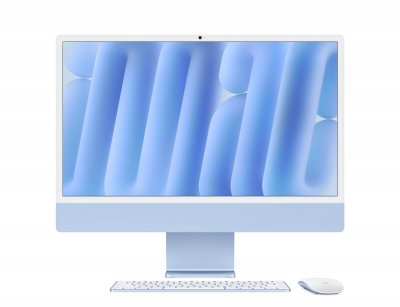 iMac 24'' ecran retina 4,5K 512GO SSD 24 GO RAM Puce M4 CPU 10 coeurs GPU 10 coeurs Bleu