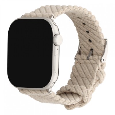 IMOSHION  Bracelet en velours c&ocirc;tel&eacute; pour Apple Watch  38/40/41/42 mm - Beige