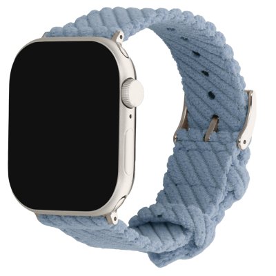 IMOSHION  Bracelet en velours c&ocirc;tel&eacute; pour Apple Watch  38/40/41/42 mm - Bleu clair