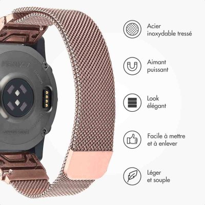 IMOSHION  Bracelet QuickFit&reg; Milanais Garmin Watch  20 mm aansluiting - Rose Gold